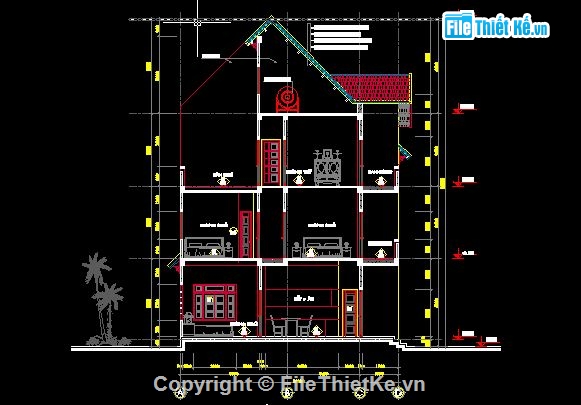 biệt thự 3 tầng,biệt thự đẹp,Bản vẽ thiết kế biệt thự,biệt thự 3 tầng đẹp kích thước 10.2m x 13m